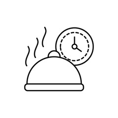 Poster - Clock, tray, food icon. Simple line, outline vector elements of time management for ui and ux, website or mobile application