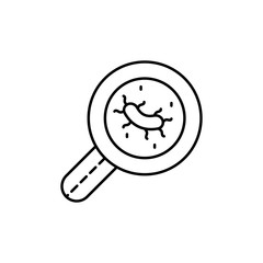 Poster - Magnifier, virus icon. Simple line, outline vector elements of epidemic for ui and ux, website or mobile application