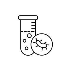 Poster - Virus, flask, bulb icon. Simple line, outline vector elements of epidemic for ui and ux, website or mobile application