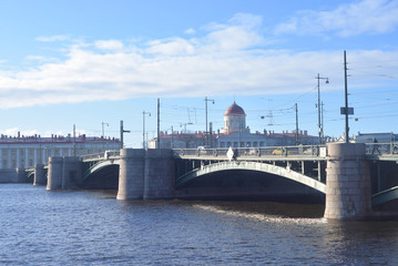 Poster - View of the Exchange bridge in St.Petersburg.