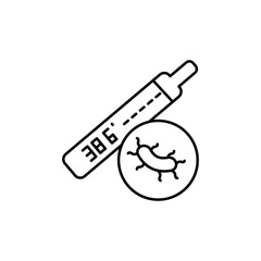 Poster - Virus, thermometer icon. Simple line, outline vector elements of epidemic for ui and ux, website or mobile application