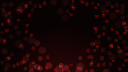 Poster - Hearts blur abstract shapes circles red dark black gradient vector background
