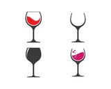 Fototapeta  - wine glasses toasting logo icon vector