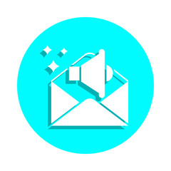 Leinwandbilder - online marketing, email marketing badge icon. simple thin line, outline vector of online marketing i