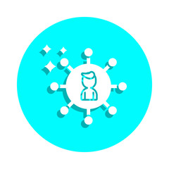 Poster - Online marketing, affiliate badge icon. Simple thin line, outline vector of online marketing icons for ui and ux, website or mobile application