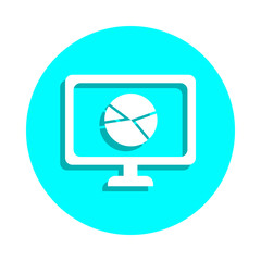 Poster - Online marketing, pie chart badge icon. Simple thin line, outline vector of online marketing icons for ui and ux, website or mobile application