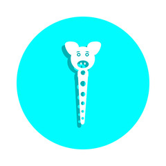 Poster - Pig head on stick badge icon. Simple glyph, flat vector of toys icons for ui and ux, website or mobile application