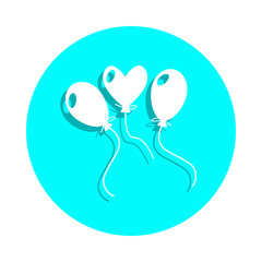 Poster - Party balloon badge icon. Simple glyph, flat vector of toys icons for ui and ux, website or mobile application
