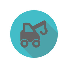 Poster - Construction, crane long shadow icon. Simple glyph, flat vector of transport icons for ui and ux, website or mobile application
