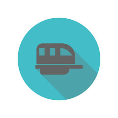 Poster - Monorail, train, transport long shadow icon. Simple glyph, flat vector of transport icons for ui and ux, website or mobile application