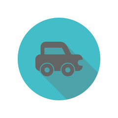 Poster - Car, passenger long shadow icon. Simple glyph, flat vector of transport icons for ui and ux, website or mobile application