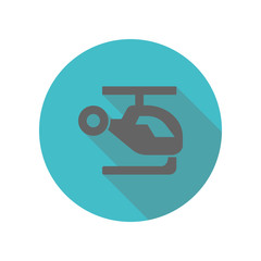 Poster - Helicopter long shadow icon. Simple glyph, flat vector of transport icons for ui and ux, website or mobile application