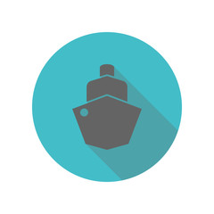 Poster - Ship, steamship, vessel long shadow icon. Simple glyph, flat vector of transport icons for ui and ux, website or mobile application