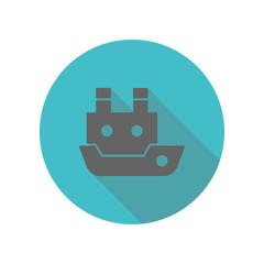 Poster - Ship, vessel long shadow icon. Simple glyph, flat vector of transport icons for ui and ux, website or mobile application