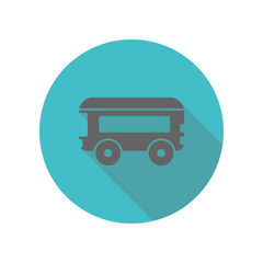Poster - Bus, city transport long shadow icon. Simple glyph, flat vector of transport icons for ui and ux, website or mobile application