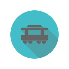 Poster - Passenger bus long shadow icon. Simple glyph, flat vector of transport icons for ui and ux, website or mobile application