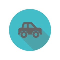 Poster - Car, passenger long shadow icon. Simple glyph, flat vector of transport icons for ui and ux, website or mobile application