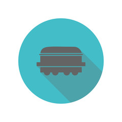 Poster - Rail car long shadow icon. Simple glyph, flat vector of transport icons for ui and ux, website or mobile application