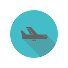 Sticker - Airplane, airport long shadow icon. Simple glyph, flat vector of transport icons for ui and ux, website or mobile application