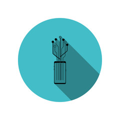 Poster - Smartphone cpu, chip long shadow icon. Simple glyph, flat vector of mobile concept icons for ui and ux, website or mobile application