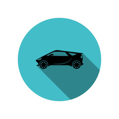 Poster - Electro sport car long shadow icon. Simple glyph, flat vector of transport icons for ui and ux, website or mobile application