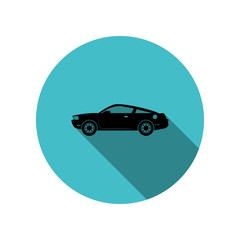Poster - Muscle car long shadow icon. Simple glyph, flat vector of transport icons for ui and ux, website or mobile application