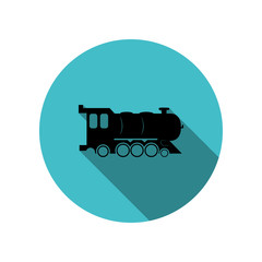 Poster - Locomotive long shadow icon. Simple glyph, flat vector of transport icons for ui and ux, website or mobile application