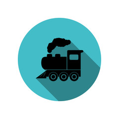 Poster - Locomotive long shadow icon. Simple glyph, flat vector of transport icons for ui and ux, website or mobile application