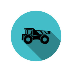 Poster - dump truck long shadow icon. simple glyph, flat vector of transport icons for ui and ux, website or 