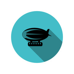 Poster - Airship zeppelin long shadow icon. Simple glyph, flat vector of transport icons for ui and ux, website or mobile application