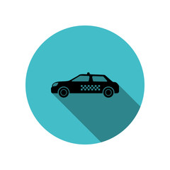 Poster - Taxi long shadow icon. Simple glyph, flat vector of transport icons for ui and ux, website or mobile application