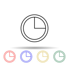 Poster - Time multi color icon. Simple thin line, outline vector of online and web icons for ui and ux, website or mobile application