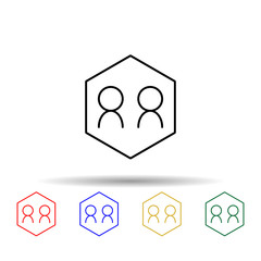Poster - Users communication multi color icon. Simple thin line, outline vector of online and web icons for ui and ux, website or mobile application