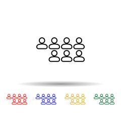Poster - Users multi color icon. Simple thin line, outline vector of online and web icons for ui and ux, website or mobile application