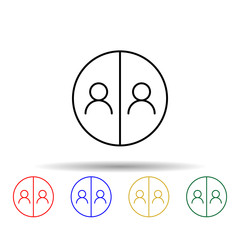 Poster - Bloggers multi color icon. Simple thin line, outline vector of online and web icons for ui and ux, website or mobile application