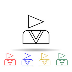 Poster - Ideo blogger multi color icon. Simple thin line, outline vector of online and web icons for ui and ux, website or mobile application