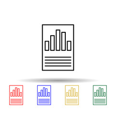 Poster - Statistics paper multi color icon. Simple thin line, outline vector of online and web icons for ui and ux, website or mobile application