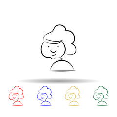 Poster - Cook avatar multi color icon. Simple thin line, outline vector of mobile concept icons for ui and ux, website or mobile application