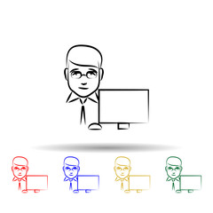 Poster - businessman avatar multi color icon. simple thin line, outline vector of mobile concept icons for ui