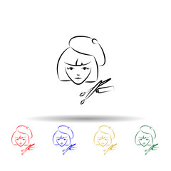 Poster - painter avatar multi color icon. simple thin line, outline vector of mobile concept icons for ui and