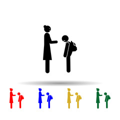 Poster - Dissatisfied teacher multi color icon. Simple glyph, flat vector of back to school icons for ui and ux, website or mobile application
