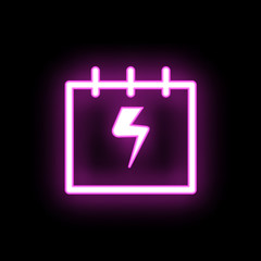 Poster - Calendar time deadline neon icon. Simple thin line, outline vector of mix icons for ui and ux, website or mobile application