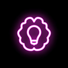Poster - Lamp brain neon icon. Simple thin line, outline vector of mix icons for ui and ux, website or mobile application
