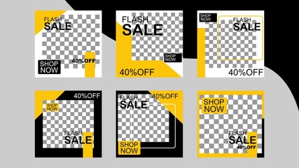 Wall Mural - Modern promotion square web banner for social media mobile apps .vector illustration.