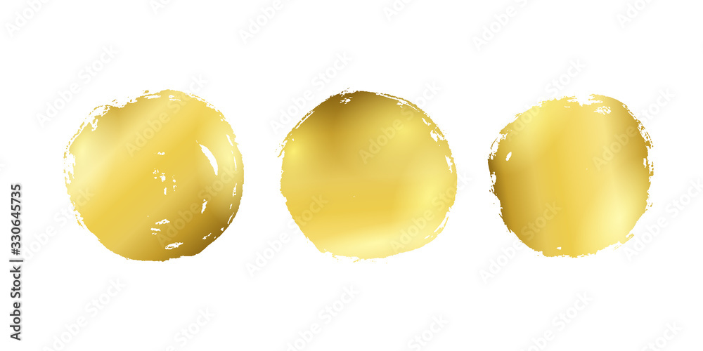 Vector set of hand drawn decorative elements with gold texture for ...