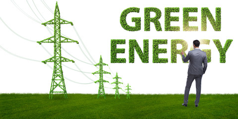 Businessman in green energy concept