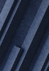 Poster - Minimal background for branding and product presentation. Blue fabric geometric background. 3d rendering illustration.