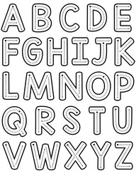 Teacher Font Trace Letter Formation - Uppercase Black and White