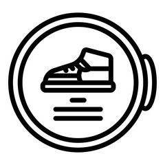 Sticker - Shoe repair logo icon. Outline shoe repair logo vector icon for web design isolated on white background