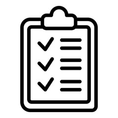 Poster - Checklist board icon. Outline checklist board vector icon for web design isolated on white background